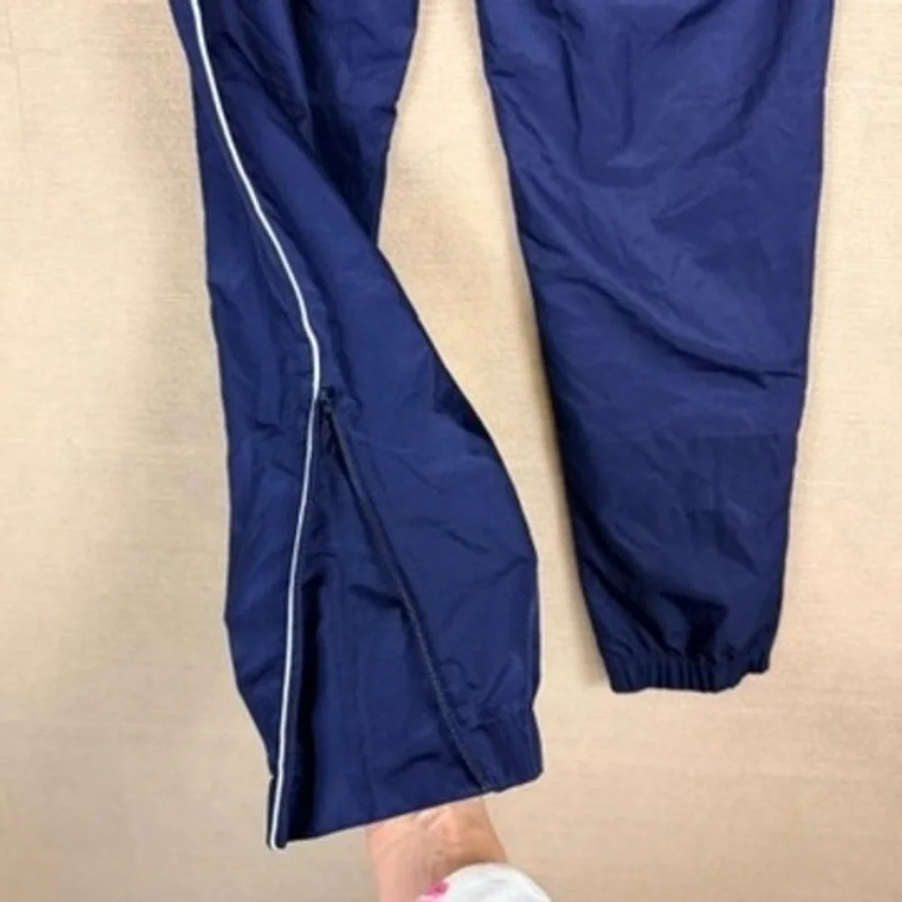 Lacoste Sport Navy Blue Track Pants White Piping Zip Ankle Joggers US M FR 4